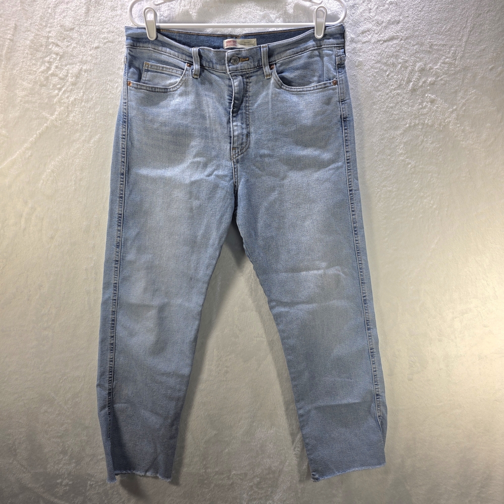 Womens Signature Levi Strauss Blue Jeans Sz 12 High Rise Capris